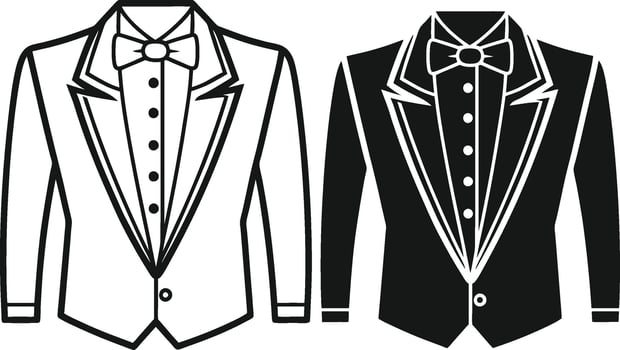 Stylized Tuxedo Shirt Retro Black Silhouette Art vector