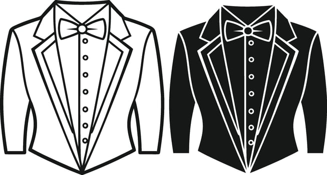 Timeless Tuxedo Shirt Retro Outline Sketch vector