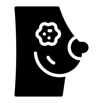 breast cancer glyph icon vector