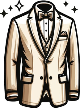 Heritage Tuxedo Shirt Outline vector