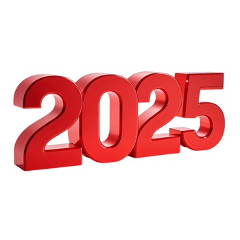 The word 2025 is shown in red on a black background png