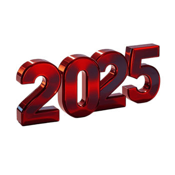 The word 2025 is shown in red on a black background png