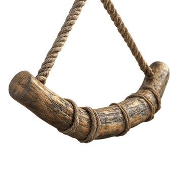A rope swing hanging from a tree png