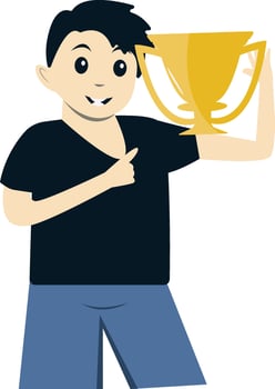 Illustration of Man Winning Competition vector