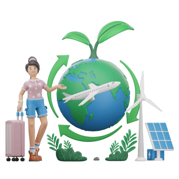 Sustainable tourism 3D Illustration png