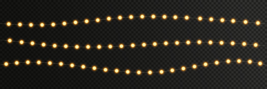Realistic Christmas lights set vector