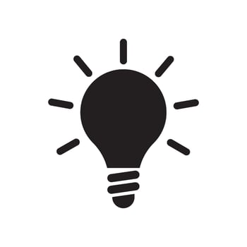 A black light bulb icon on a white background vector