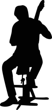 Silhouette of Jazz Musician Guitarist vector