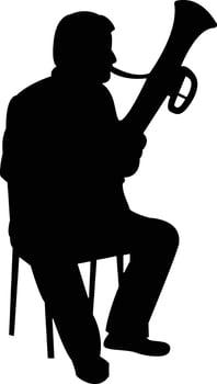 Silhouette of Jazz Musician Trombon vector
