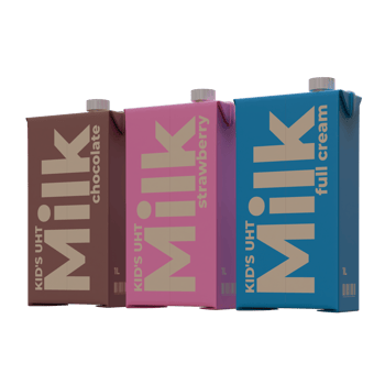 Large Milk Rear Right View In Three Variant 3D Render Design Element png