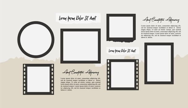 blank picture collage template vector