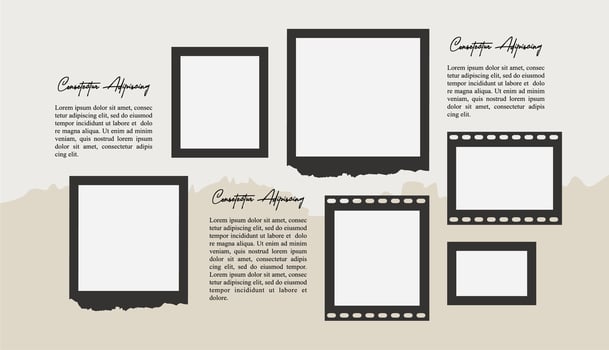 digital photo wall picture collage template vector