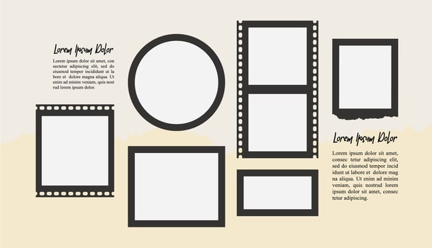 photo collage design template vector