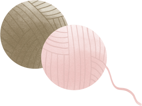 two balls of yarn on a transparent background png