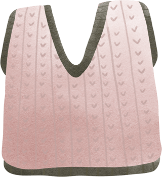 a pink sweater vest with a black and white pattern png