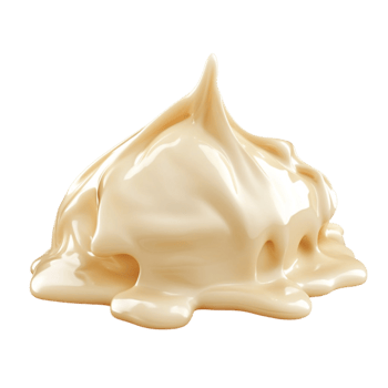 A close up of a cream puddle on a black background png