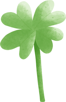 a green four leaf clover on a transparent background png