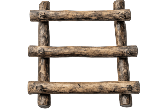Decorative wooden ladder wall hanger for showcasing crafts and home decor png