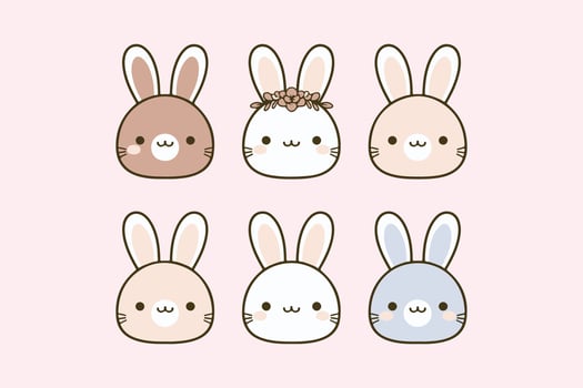 Bunny Love A Palette of Joy vector