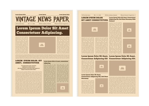 Vintage newspaper template with newsprint text. newspaper antique vector