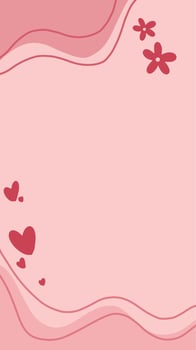 Pink Background with love and flower ornament and blank space vector