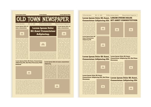 Vintage newspaper layout template design with newsprint text. newspaper antique for article print vector