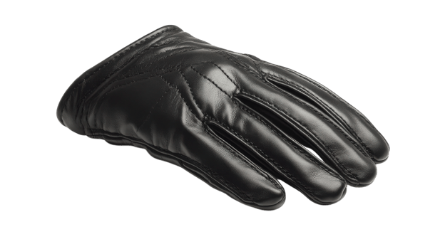 Stylish Black Leather Glove Showcasing Craftsmanship with Visible Stitching Ideal for Fashion and Hand Protection. png