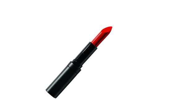 Elegant and Bold Red Lipstick in a Chic Black Tube for Glamorous Makeup Looks and Beauty Promotions. png