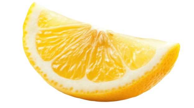 A Bright Yellow Lemon Wedge Showcasing Its Juicy Pulp Perfect for Culinary Uses and Food Photography. png