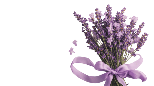 A Beautiful Bundle of Lavender Flowers Tied with a Ribbon Perfect for Aromatherapy and Floral Arrangements. png