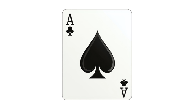 Classic Ace of Spades Playing Card Isolated on a White Background Suitable for Game Promotions, Ads or Design Projects. png