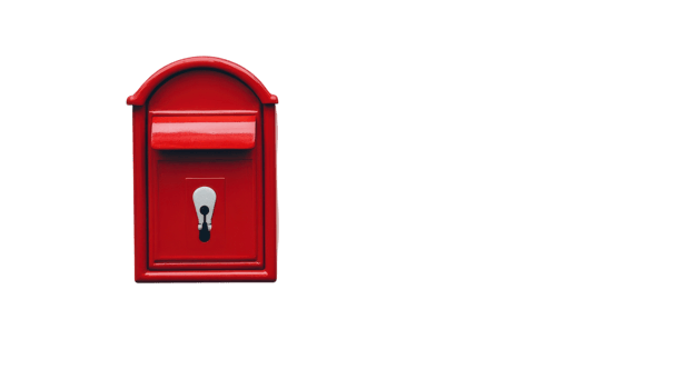 A Classic Red Mailbox Toy on a White Background Ideal for Marketing and Children's Products Promotion. png