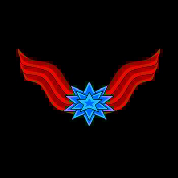 Illustration of a rotating star with a flag. Suitable for banner or background vector