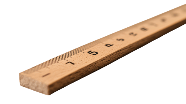 Classic Wooden Ruler Showcasing Clear Measurements Ideal for Educational Purposes and Artistic Uses. png