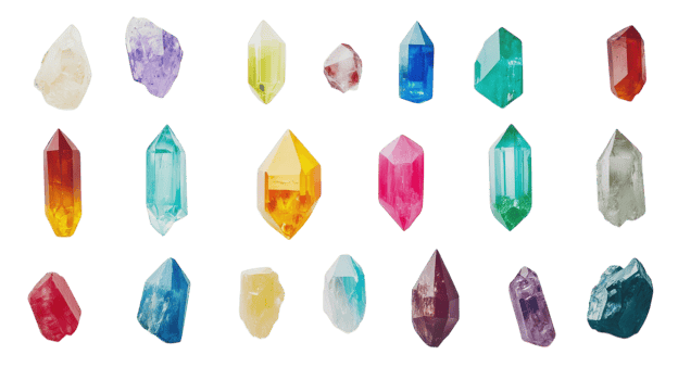 A Stunning Collection of Small Colorful Crystals Perfect for Decoration, Crafts, and Spiritual Healing Purposes. png