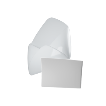3d minimalistic illustration of white open envelope with blank card inside, symbolizing simplicity and communication, perspective view isolated on clean background. png