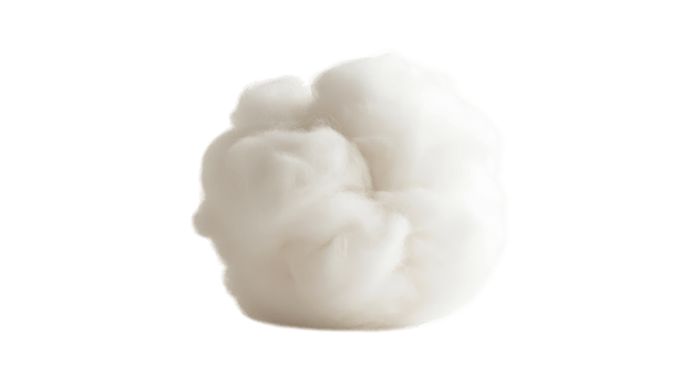 Fluffy Cotton Ball Isolated on a White Background Perfect for Textures and Backgrounds in Design Projects. png