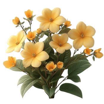 Yellow Flowers on Transparent Background png