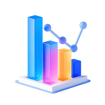 A colorful graph with a bar chart on top png