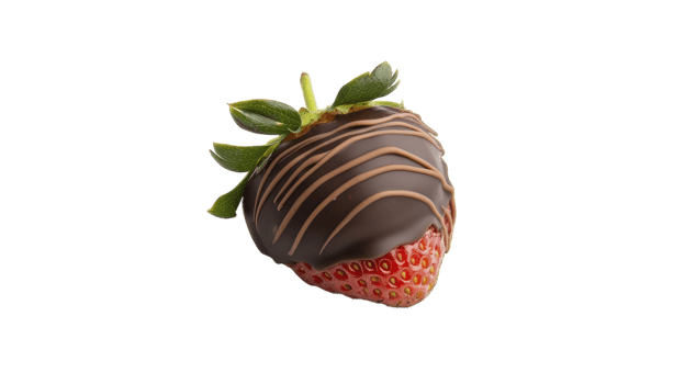 A Deliciously Fresh Strawberry Dipped in Chocolate Perfect for Desserts and Sweet Treats. png