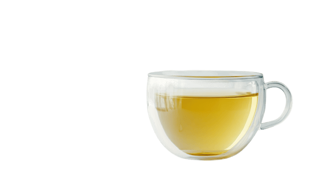 A glass cup filled with green tea png
