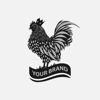 vectors chicken king logo in striped style