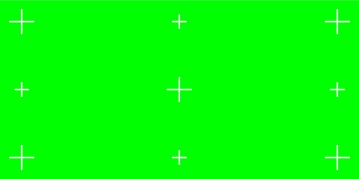Green chromakey background with motion tracking markers. flat illustration for adding VFX in movie post-production. vector