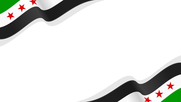 New Flag of Syrian Arab Republic, waving flag background for syria national day vector