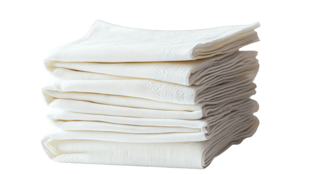 A stack of white towels on a black background png