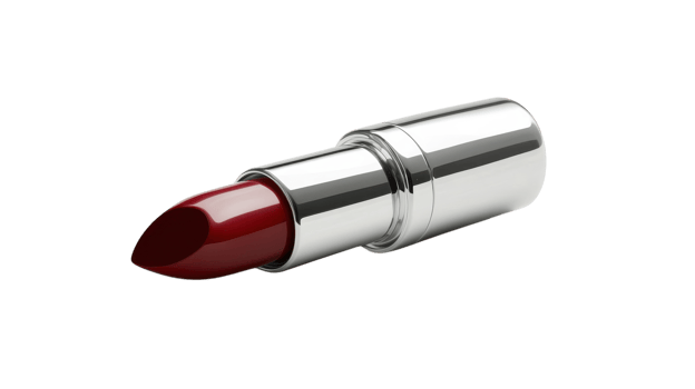 Glamorous Red Lipstick Tube with Shiny Finish Perfect for Makeup and Beauty Products Promotion. png