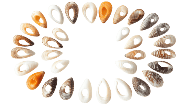 A circle of shells arranged in a circle png