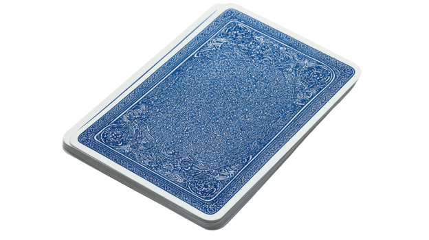 A blue playing card on a black background png