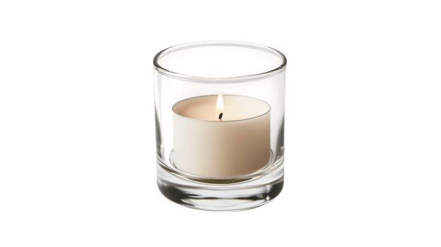 Elegant Candle in Glass Holder to Create a Serene Ambiance for Relaxation or Special Events. png
