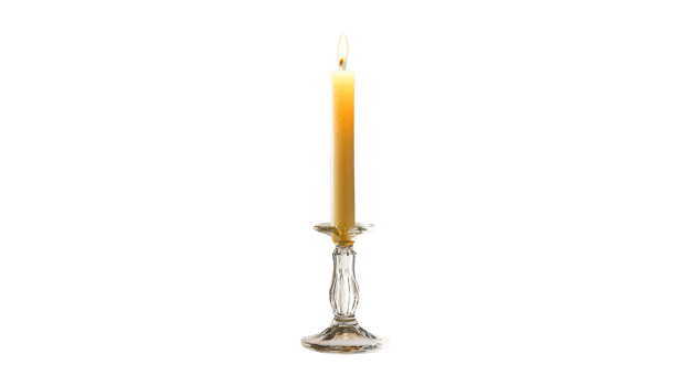 Elegant Candle in Glass Holder on White Background Perfect for Home Decoration and Relaxation Settings. png